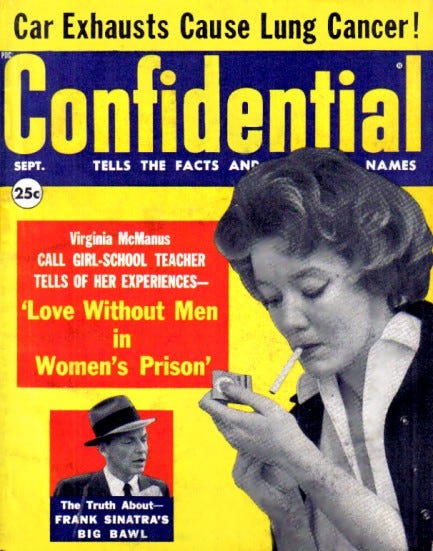 Pulp International - Vintage cover of Confidential from September 1959 with Virginia  McManus