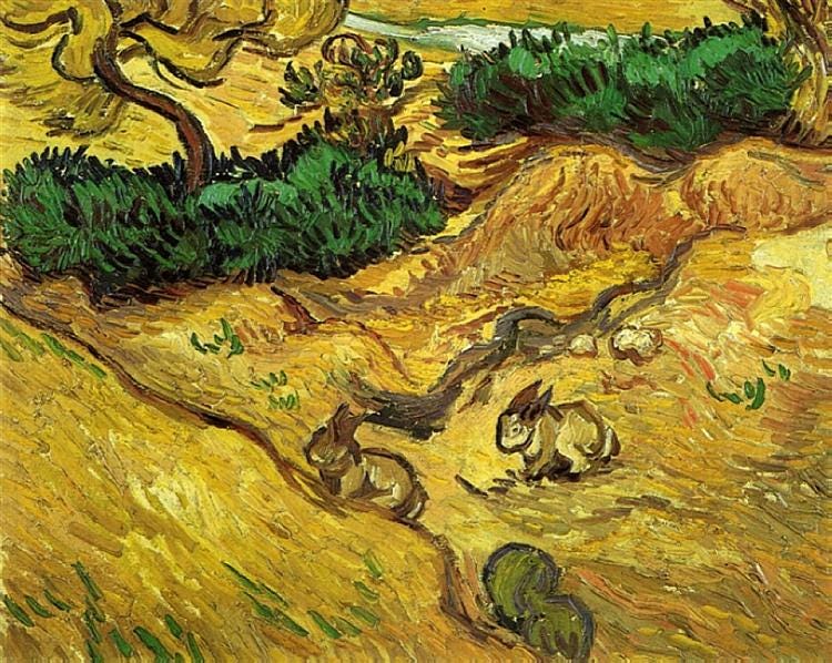 Field with Two Rabbits, 1889 - Vincent van Gogh
