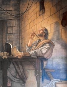 the Apostle Paul, writing while in prison