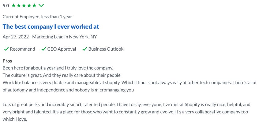 Fully remote Shopify employee review