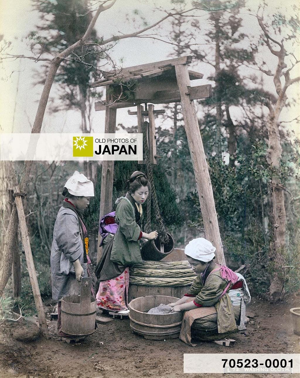 70523-0001 - Japanese Women Washing Clothes, 1890s