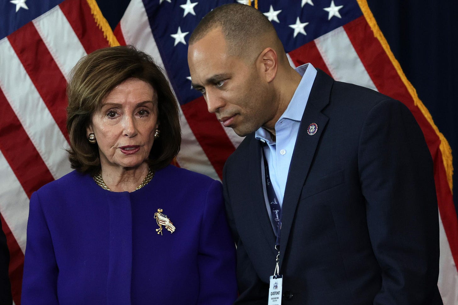 Hakeem Jeffries and Nancy Pelosi