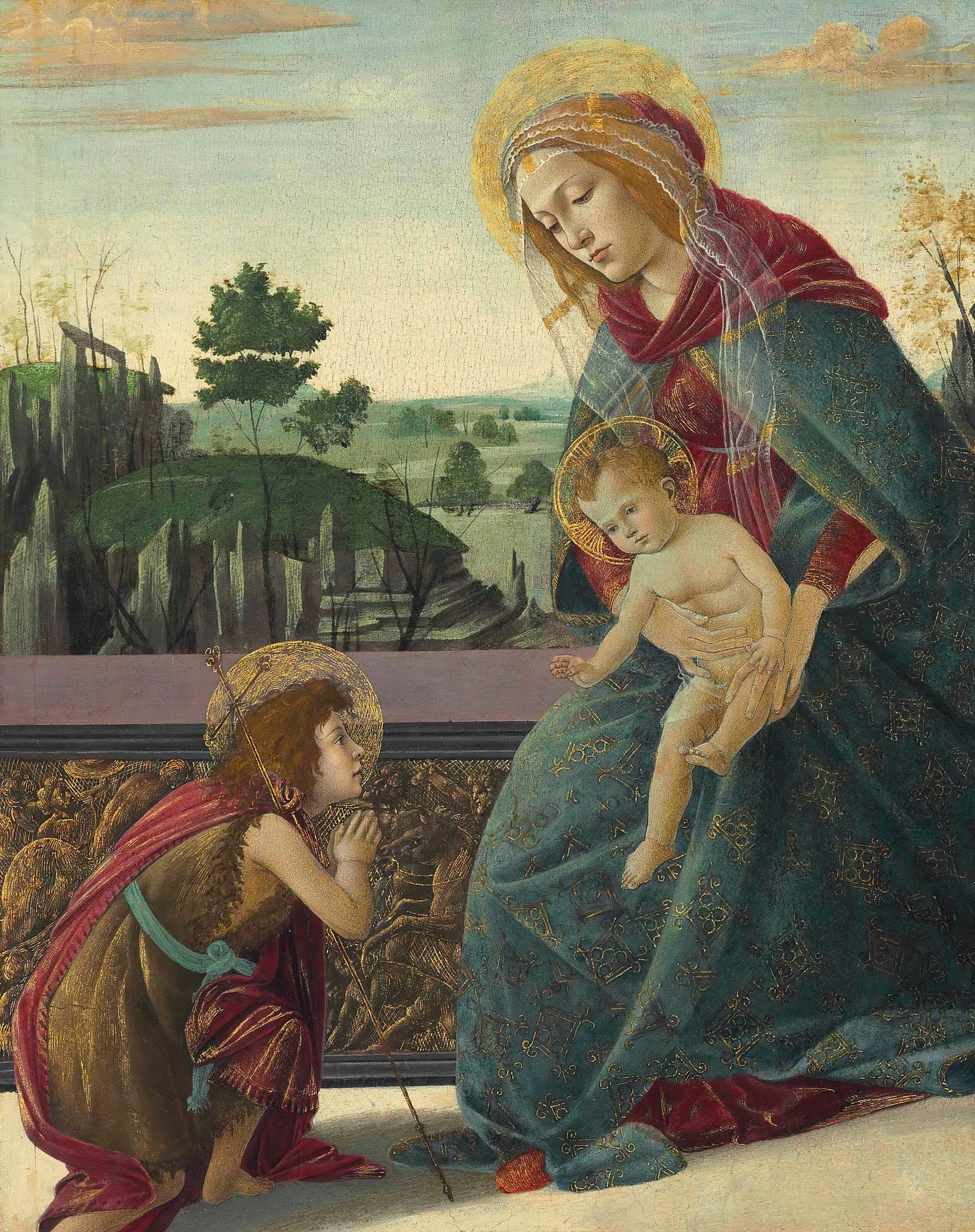 Madonna and Child with Young Saint John the Baptist by Sandro Botticelli (Italian, 1444-1510)