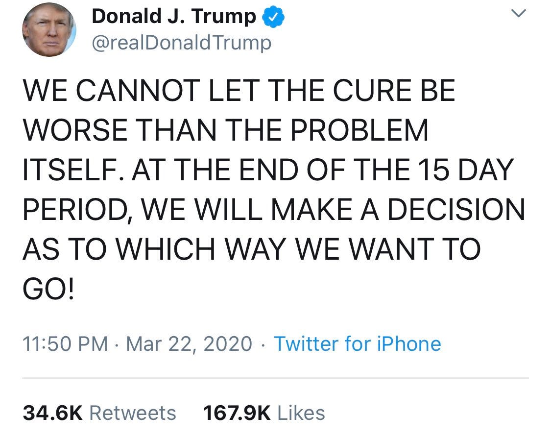 WE CANNOT LET THE CURE BE WORSE THAN THE PROBLEM ITSELF. AT THE END OF THE 15 DAY PERIOD, WE WILL MAKE A DECISION AS TO WHICH WAY WE WANT TO GO!