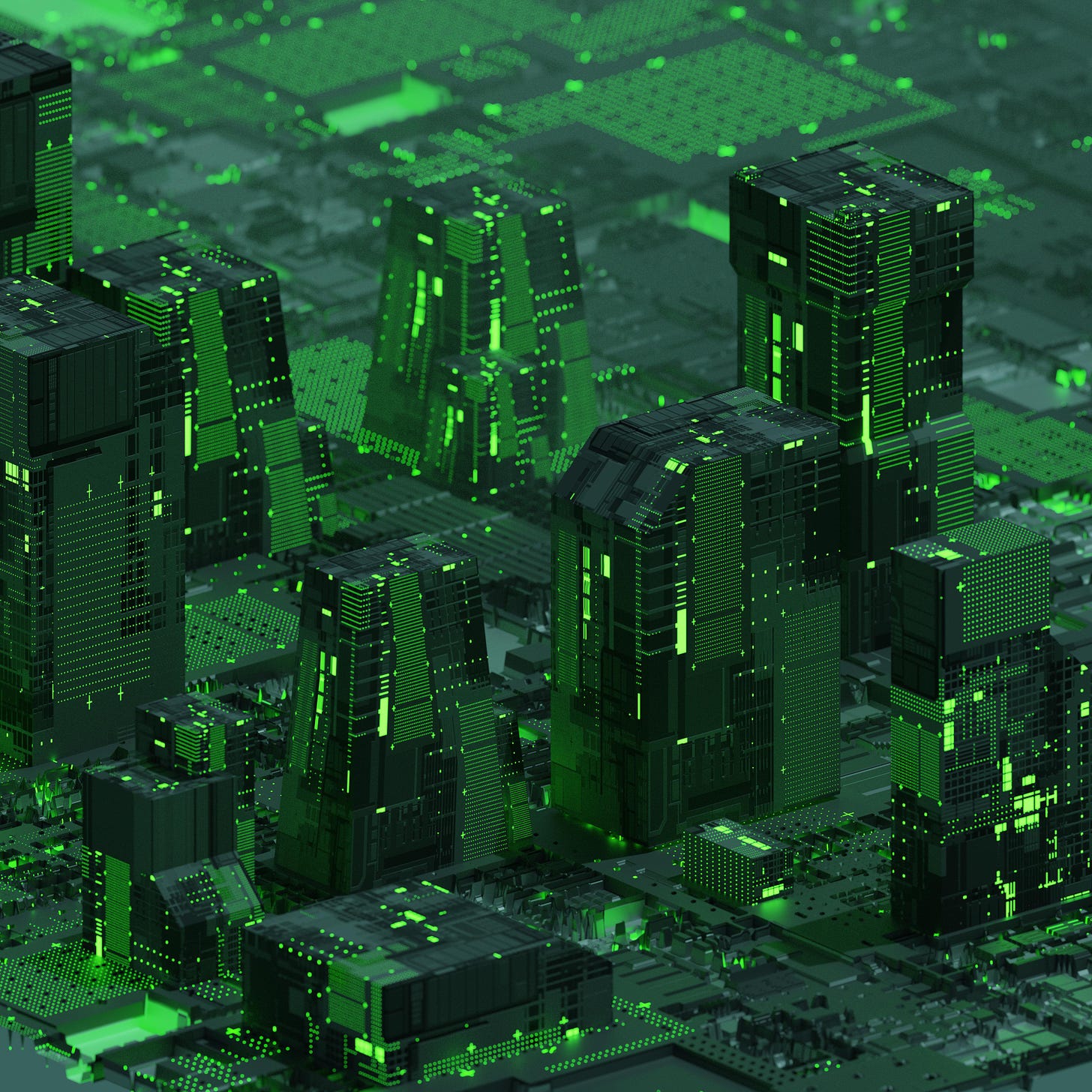 Cybernetic City" - My newest render : r/isometric
