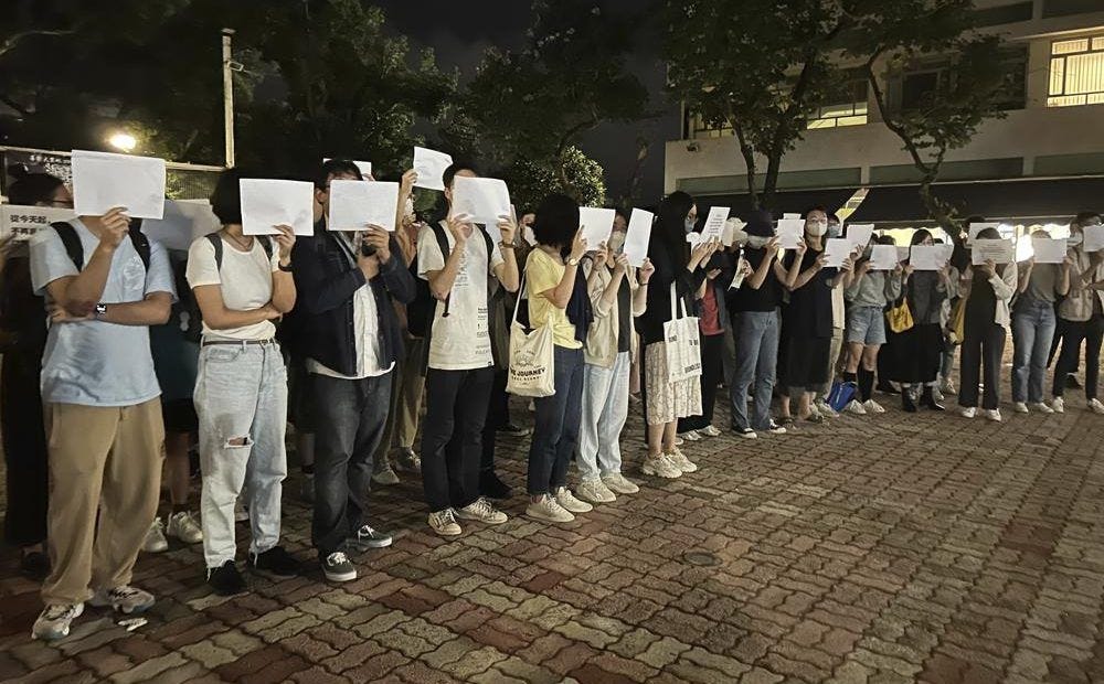 white paper protests in China