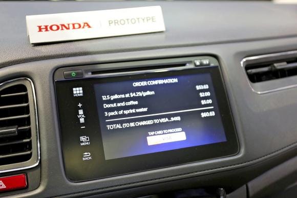 An in-car payment system from Honda