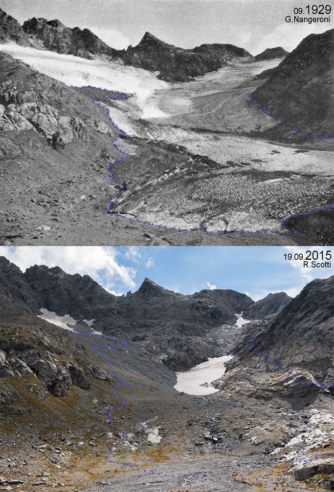 glacier melting, glacier melting photo, global warming, Climate Change, greenhouse gases, glaciers melting, glacier melting alps, glacier melting before after picture
