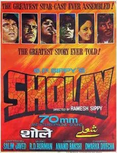 “Sholay” theatrical release poster.