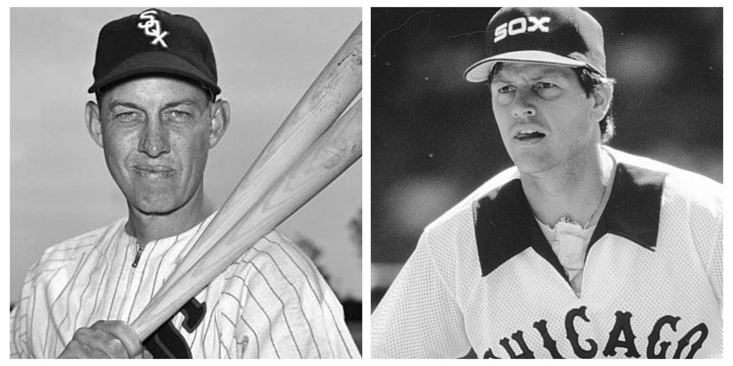 Sherm Lollar (1958) y Carlton Fisk (1970), icónicos cátchers en la historia de los White Sox.