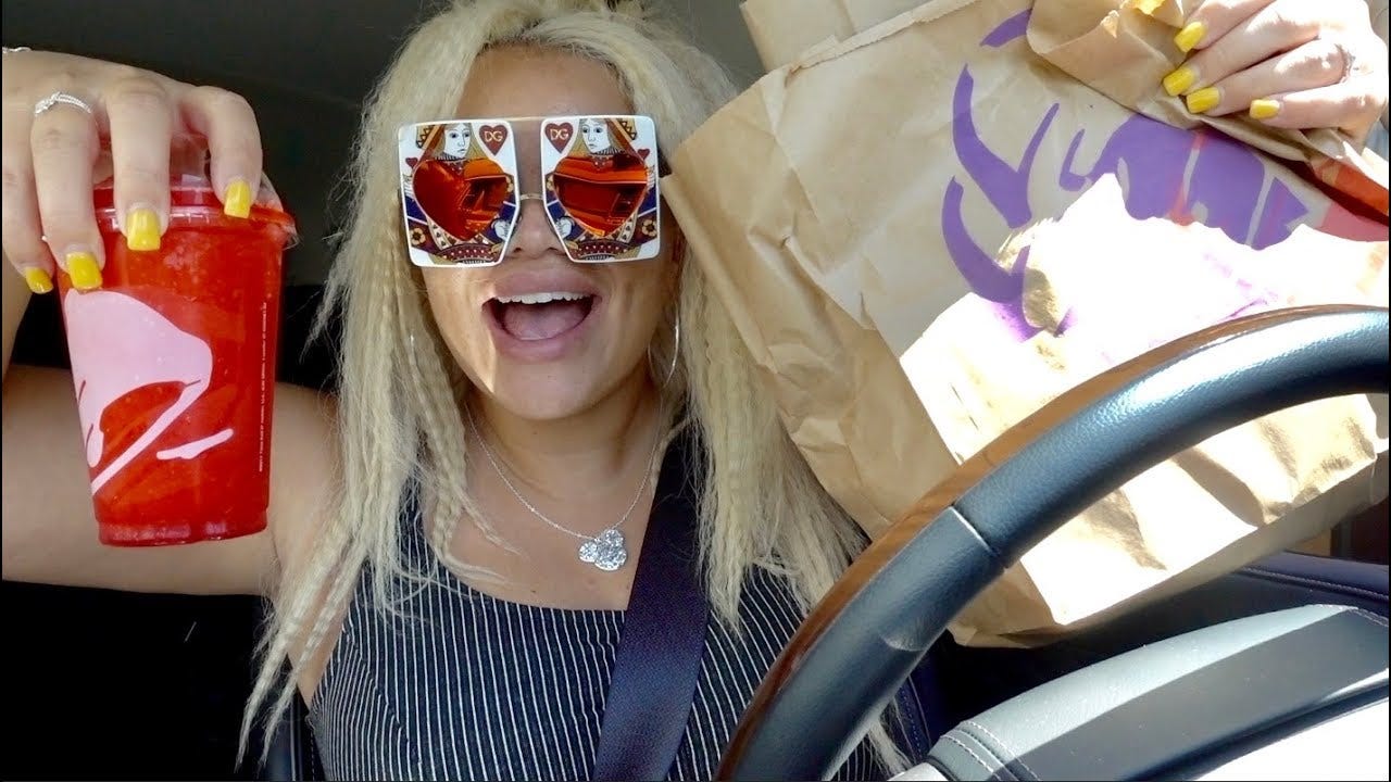 TACO BELL MUKBANG 2018! DRIVE THRU EATING SHOW! (TRYING SKITTLES FREEZE) -  YouTube