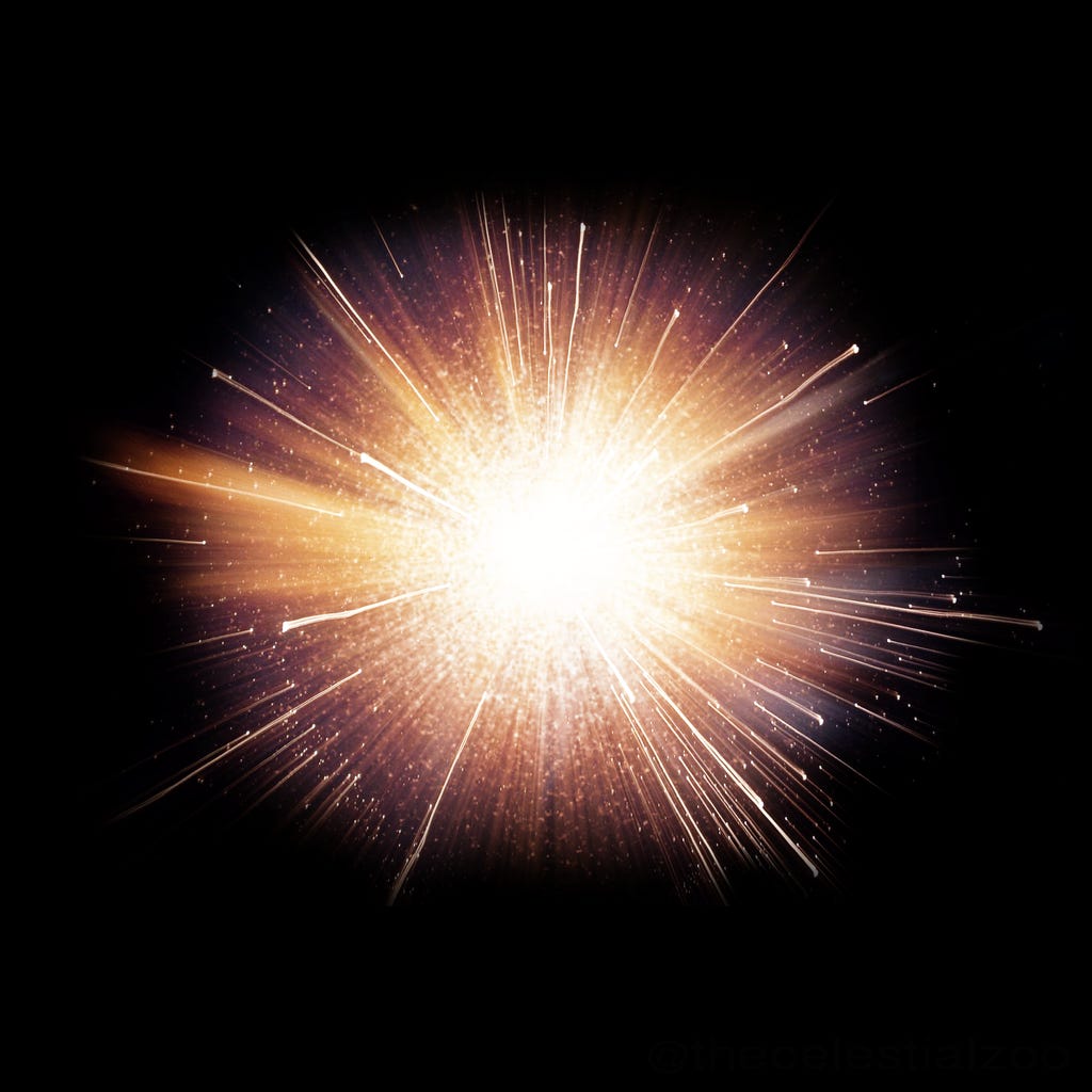 An artist's depiction of the big bang
