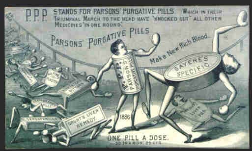 Antique advertisement: Parson's Purgative Pills