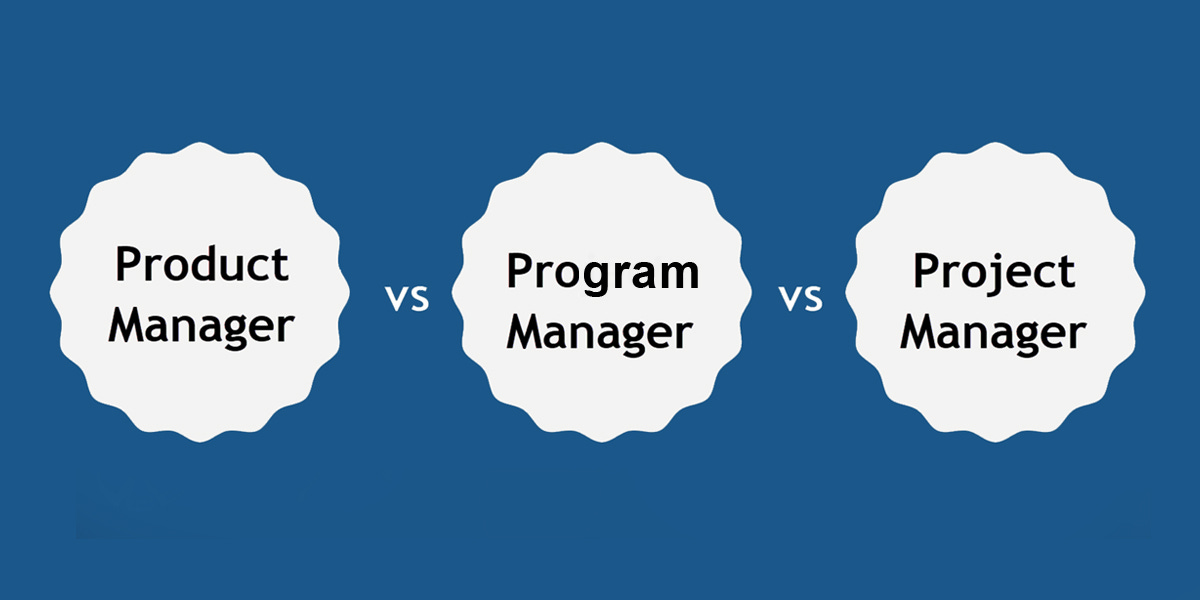 Image of the three PM titles - product manager, program manager, and project manager. Credit to FAANGpath.com