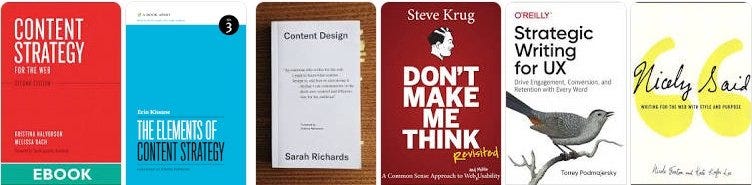 A selection of content strategy books