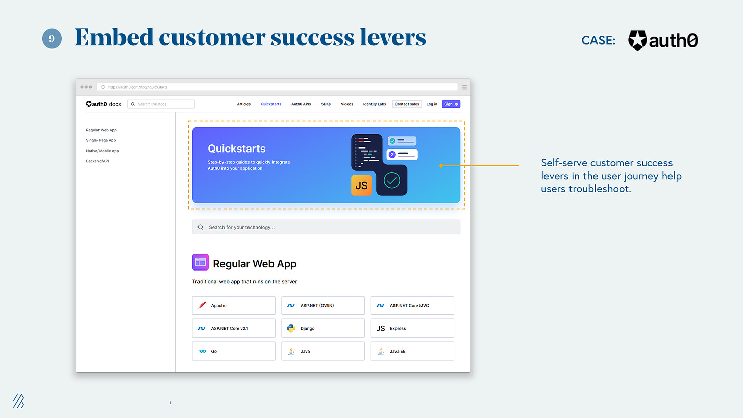 Embded customer success levers
