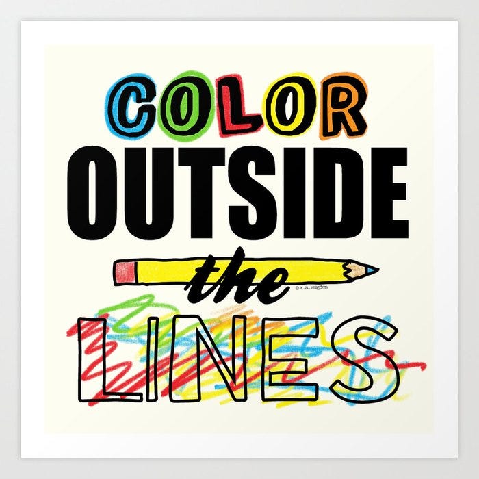 Color Outside The Lines Art Print by Art Vixen | Society6
