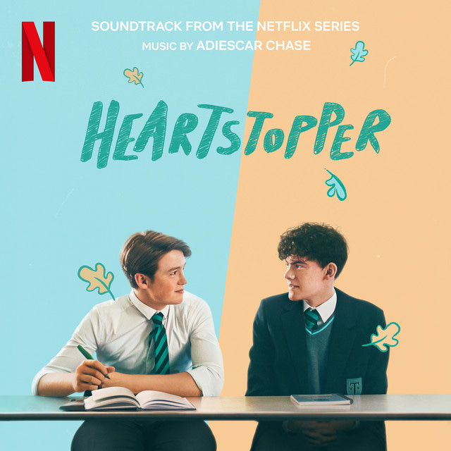 The cover image for the Heartstopper soundtrack, with a photo of the actors playing Nick and Charlie