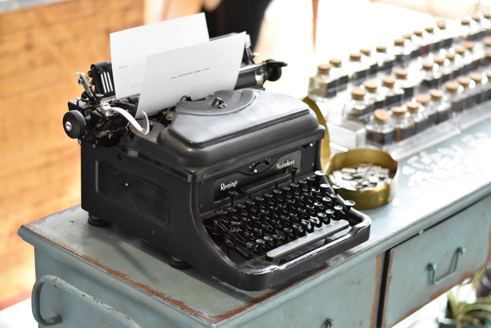 black typewriter
