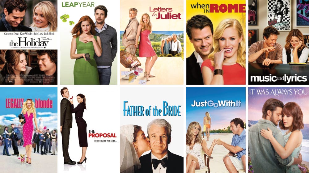 Collection of popular romcom titles.