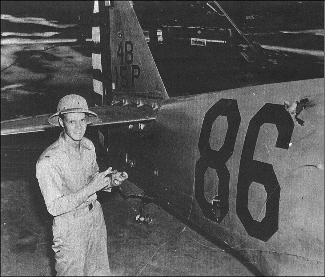 Phillip Rasmussen with his plane. 
