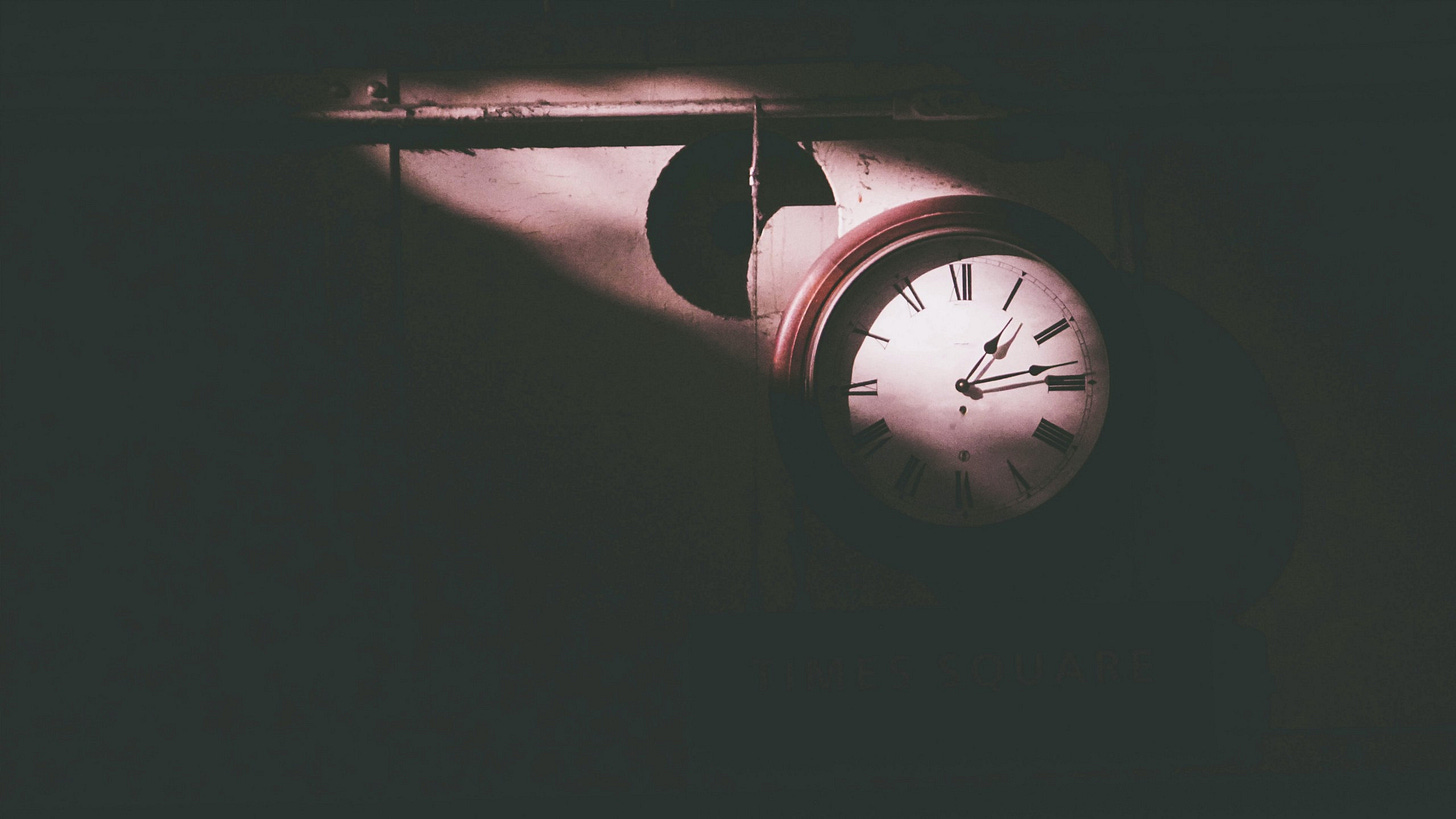 A clock inside of Alcatraz.