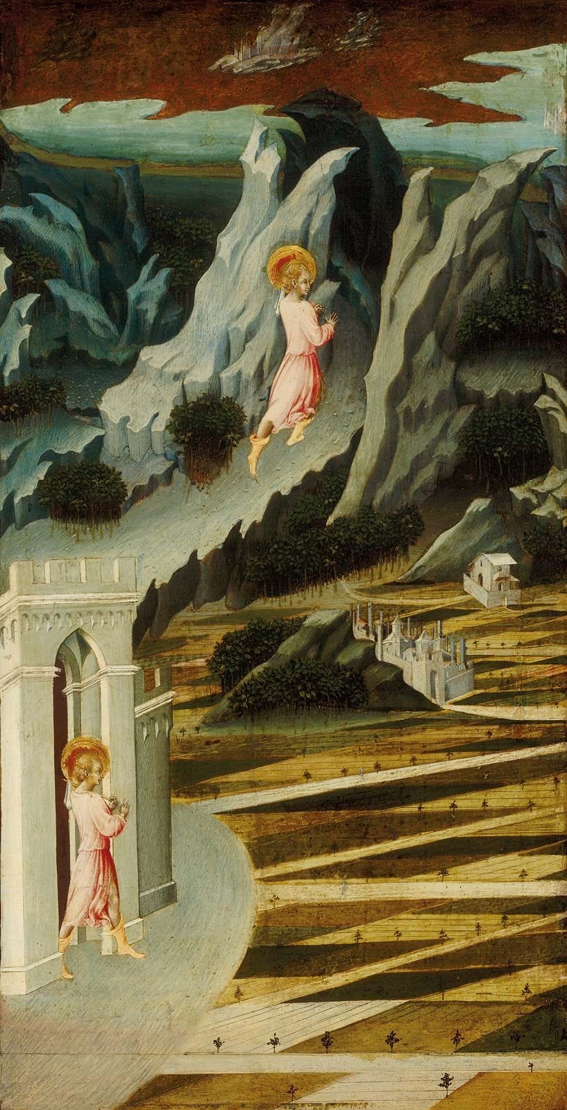 Saint John the Baptist Entering the Wilderness, Giovanni di Paolo