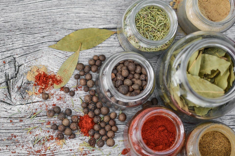 Spices, Jars, Herbs, Herbs And Spices, Glass Jars