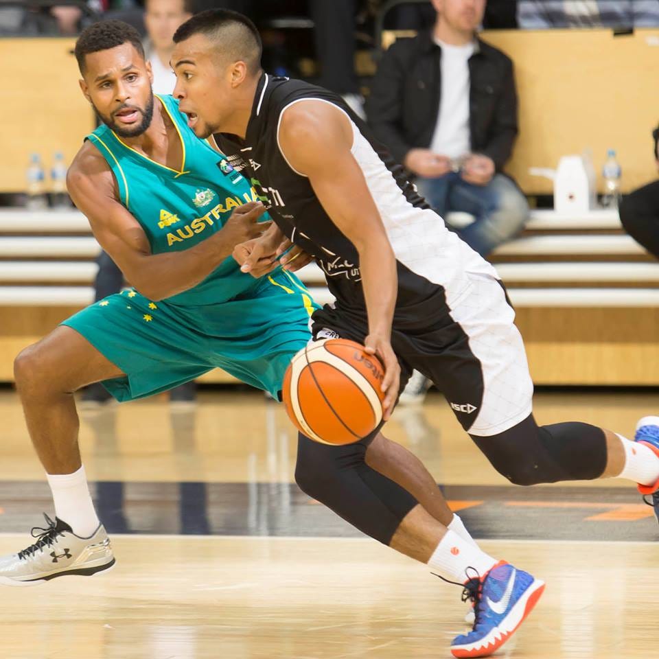 Saint Mary's Alumni! Melbourne's Stephen Holt fighting off Patty Mills (Photo Credit: CTI Melbourne United)