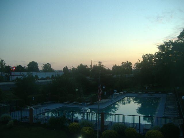 Day 2 of the convention began with a pretty sunrise over the water. Ok, it was the hotel's swimming pool.