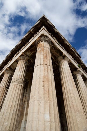 Corner of marble Temple of Hephaistos colonnade.jpg