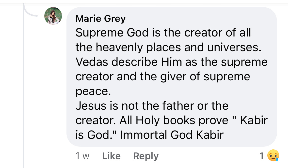 Marie Grey: Supreme God is the creator of the universe!