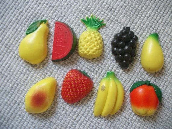 Refrigerator Magnets-Fruits | Etsy | Childhood memories, Childhood,  Childhood toys
