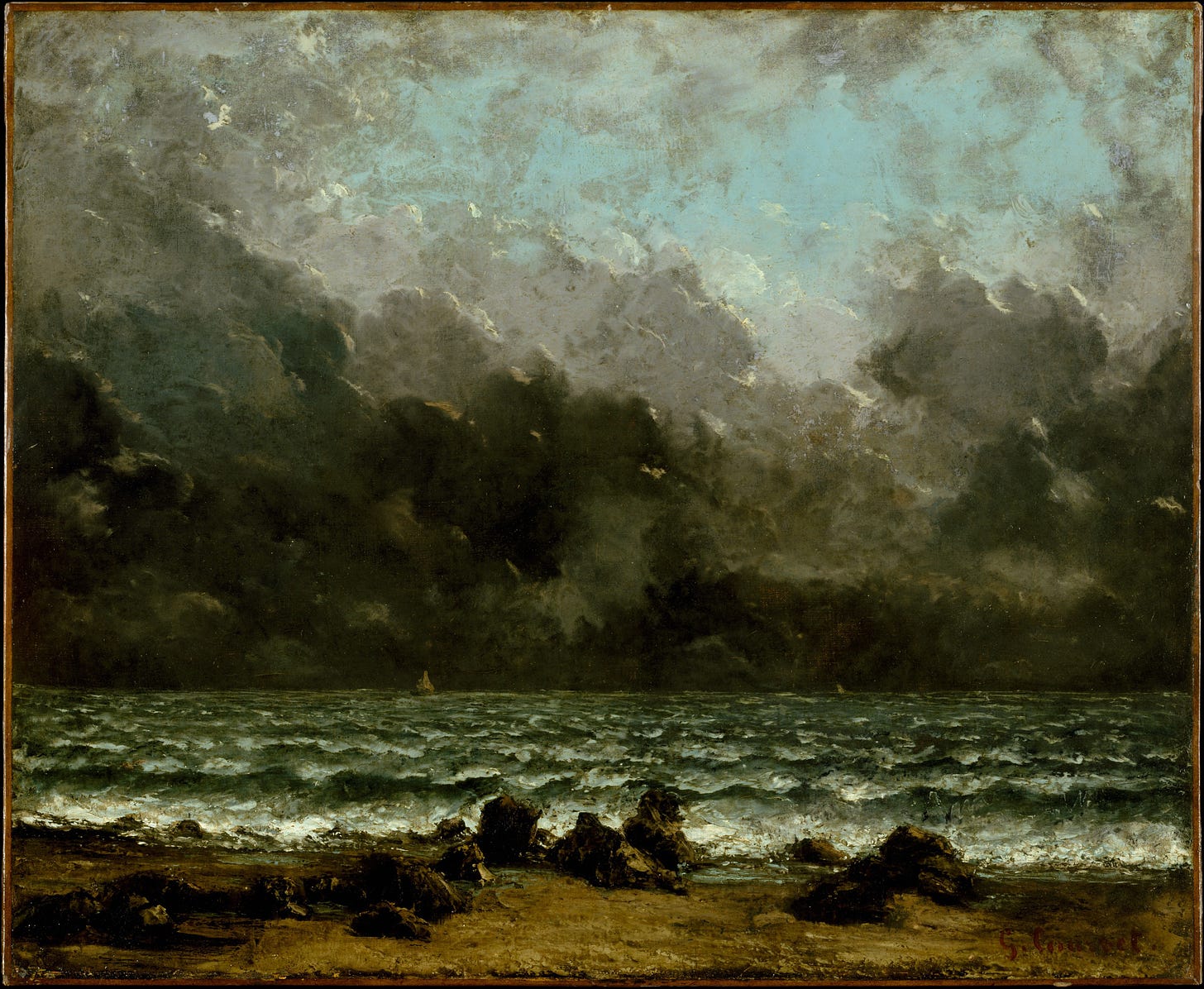 The Sea 1865 or later by Gustave Courbet.