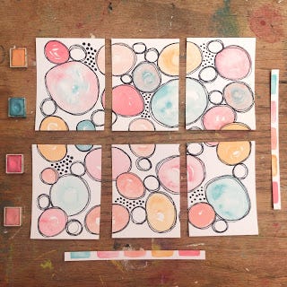 Katie Cannon Designs Watercolor with a limited color palette