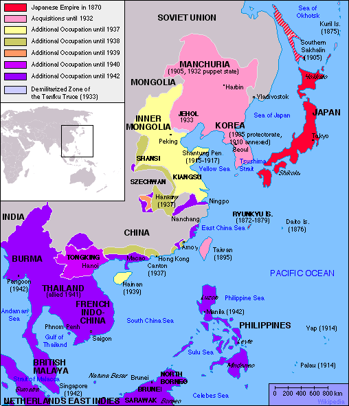 Japan empire map