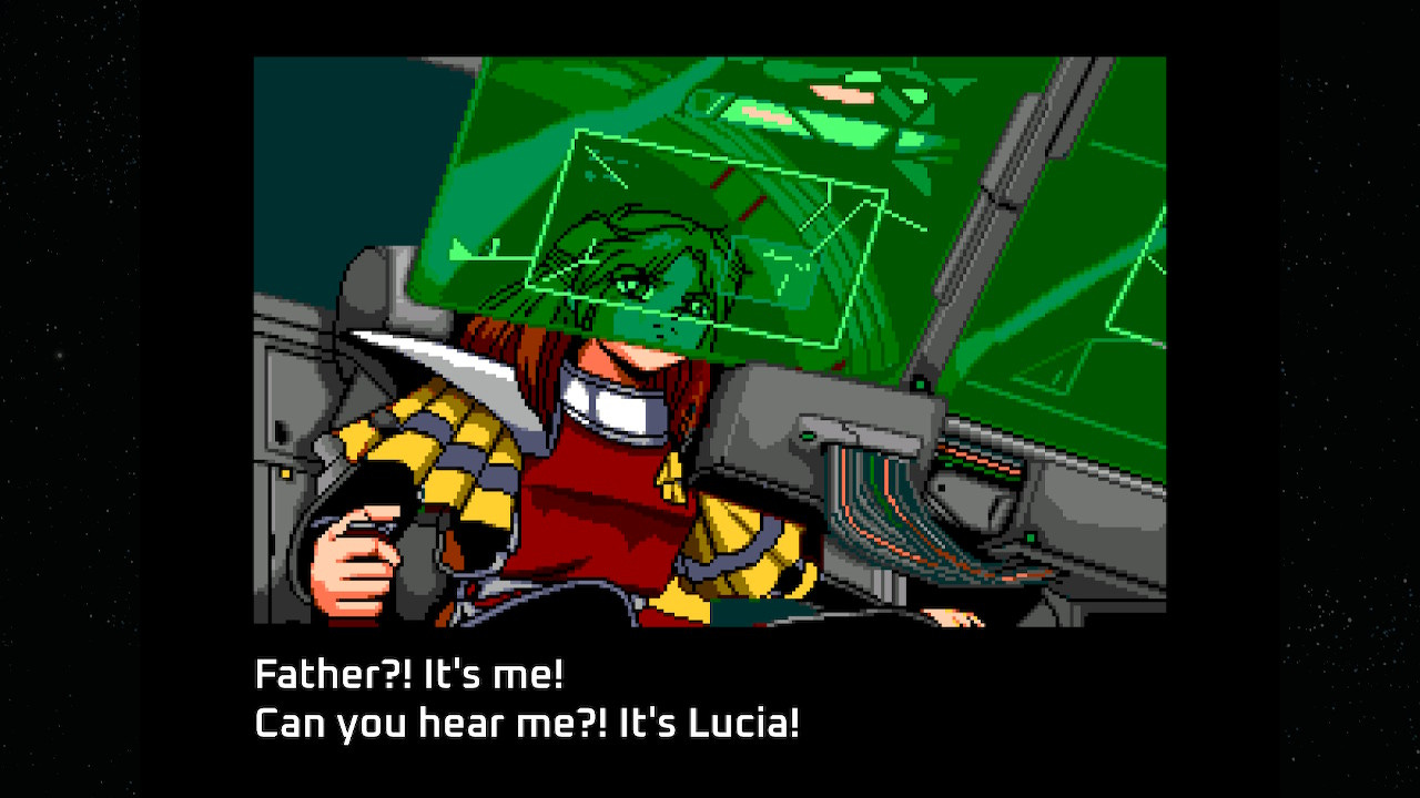 Lucia gets a faint communication channel open with her missing father