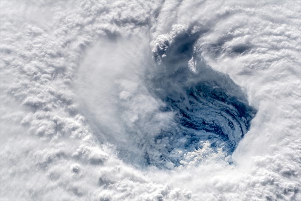 Impressive: Looking through Hurricane Florence eye (ESA/NASA–A. Gerst)