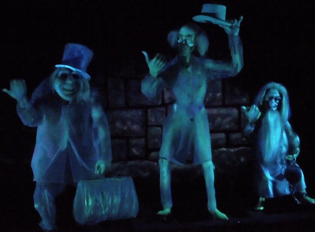 Disney - The Haunted Mansion - Hitchhiking Ghosts - Ah, there you are, and just in time! There's a little matter I forgot to mention. Beware of hitchhiking ghosts! (Explored)