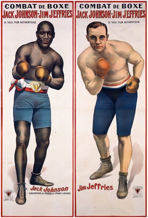 Jack Johnson - Jim Jeffries | Boxing posters, Jack johnson, Jack ...