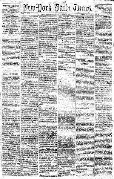 File:The New-York Daily Times first issue.jpg