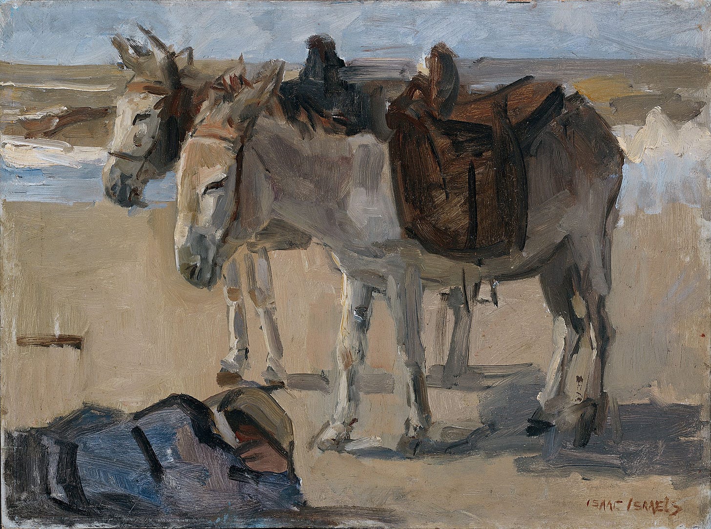 Two donkeys" | Isaac Israels (met afbeeldingen) | Vintage schilderijen,  Kunst ideeën, Idee verf