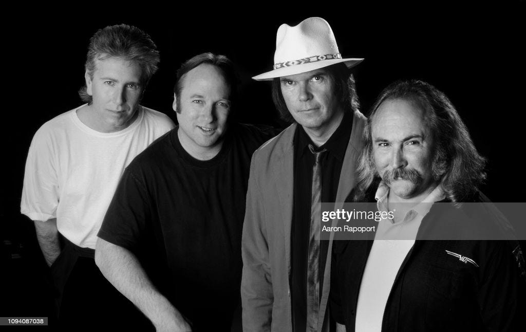 Graham Nash, Stephen Stills, Neil Young, and David Crosby pose for a...  News Photo - Getty Images