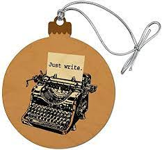 Amazon.com: GRAPHICS & MORE Just Write Antique Typewriter Writer Author  Wood Christmas Tree Holiday Ornament : Home & Kitchen