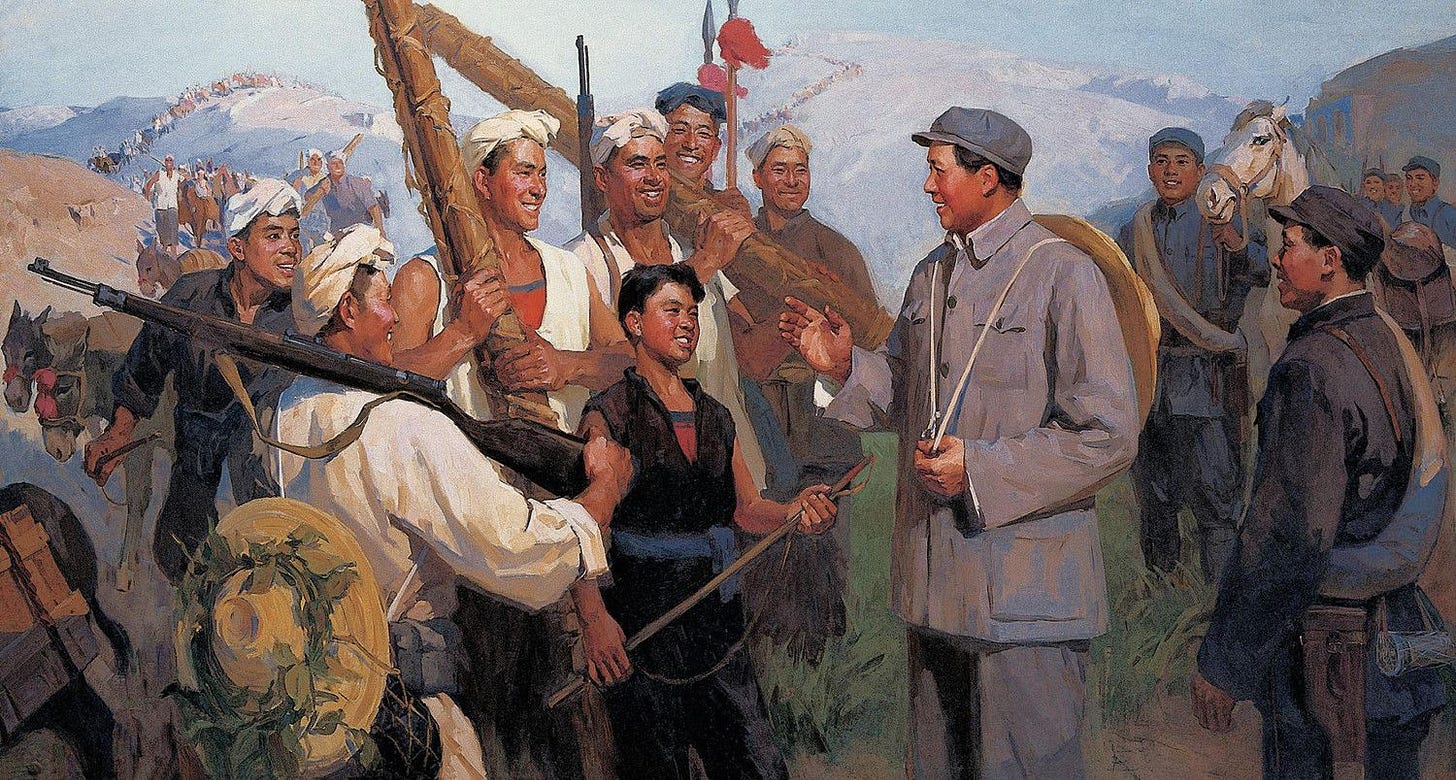 Mao and his peasant troops, Chinese Civil War | War art, Civil war art,  Painting