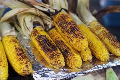 Corn on the cob at a street festival in New York City. Credit: Sarah Khan