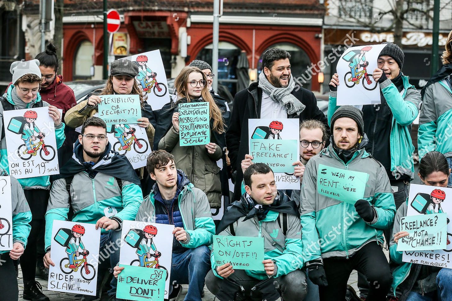Deliveroo delivery service workers Belgium Netherlands protest Editorial  Stock Photo - Stock Image | Shutterstock
