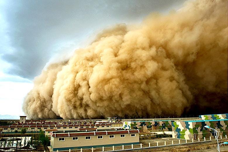 Trail of dust as sandstorm sweeps across Beijing and heads to Seoul | The  Times