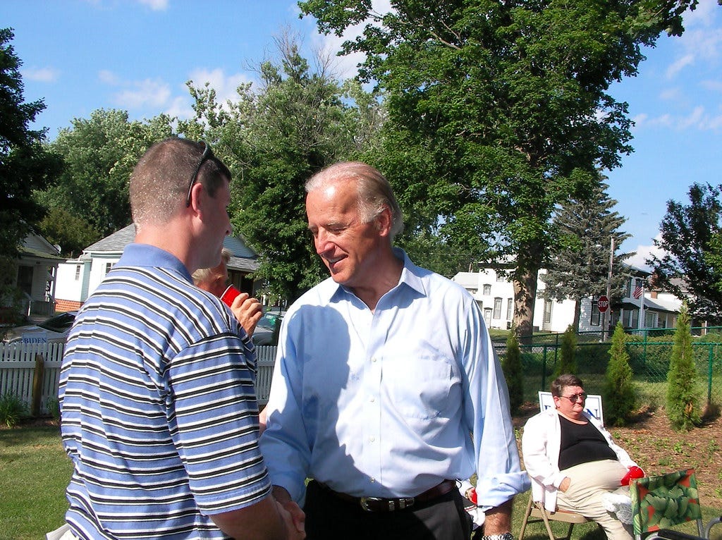 Sen. Joe Biden attends a Creston house party