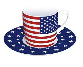 United States - Espresso Cup and Saucer  Flagline,http://www.amazon.com/dp/B004N80IG6/ref=cm_sw_r_pi_dp_XMwa… | Cup  and saucer set, Espresso cups, Tea cup collection